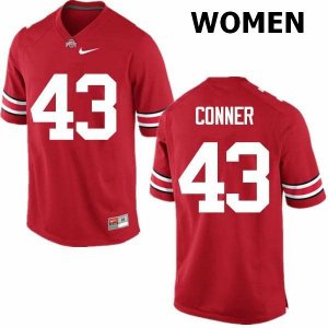 NCAA Ohio State Buckeyes Women's #43 Nick Conner Red Nike Football College Jersey CPO8645PD